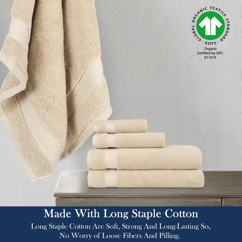 Delara Organic Cotton Luxuriously Plush Bath Towel 33 Piece Set |GOTS & OEKO-TEX Certified |650 GSM Long Staple|Soft & Quick Dry