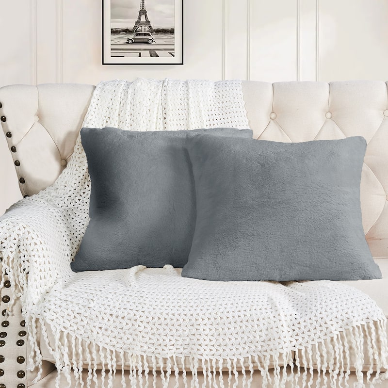 Home Soft Things FoxFauxFur Pillow Shell Set 2pcs 20"X20"
