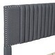 preview thumbnail 8 of 16, Queen Size Upholstered Platform Bed with Classic Headboard and 4 Drawers, Linen Fabric,Wooden Slat Mattress Support