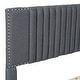 preview thumbnail 8 of 16, Queen Size Upholstered Platform Bed with Classic Headboard and 4 Drawers, Linen Fabric