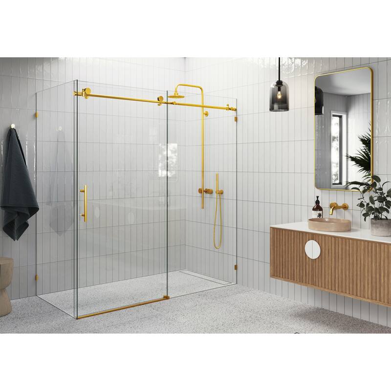 Nova 72 in. x 40 in. x 78 in. Fully Frameless 90-degree Slider Shower Enclosure
