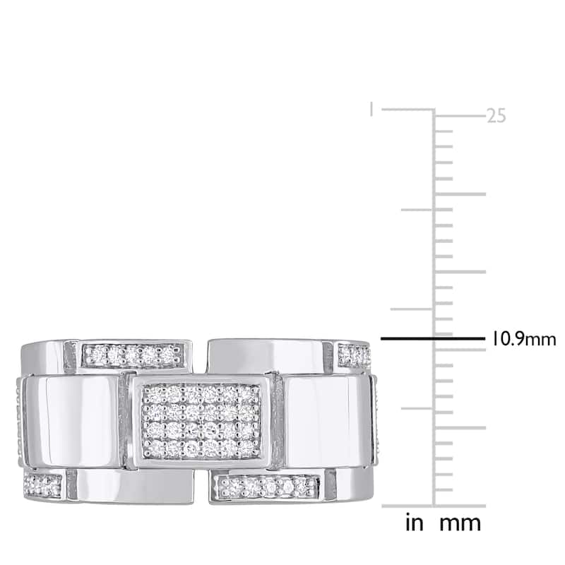 Miadora 1/4 CT TW Diamond Mens Ring in Sterling Silver