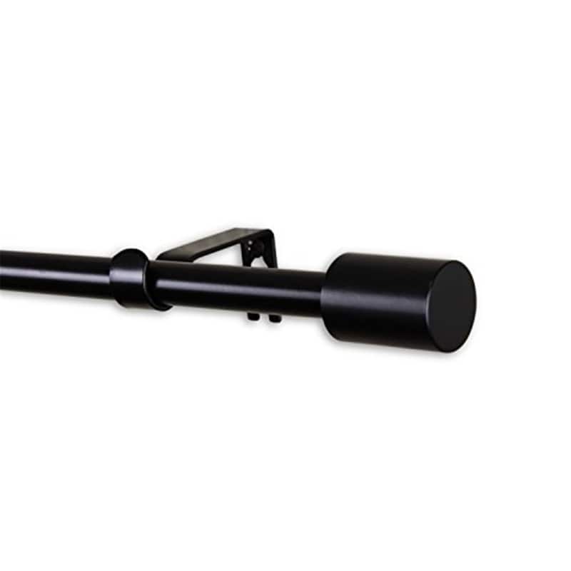 Black Curtain Rod 28-48 Inch, Adjustable Metal Rods with Finials, Window Treatment Hardware - 48