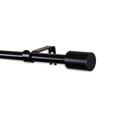 Black Curtain Rod 28-48 Inch, Adjustable Metal Rods with Finials, Window Treatment Hardware - 48