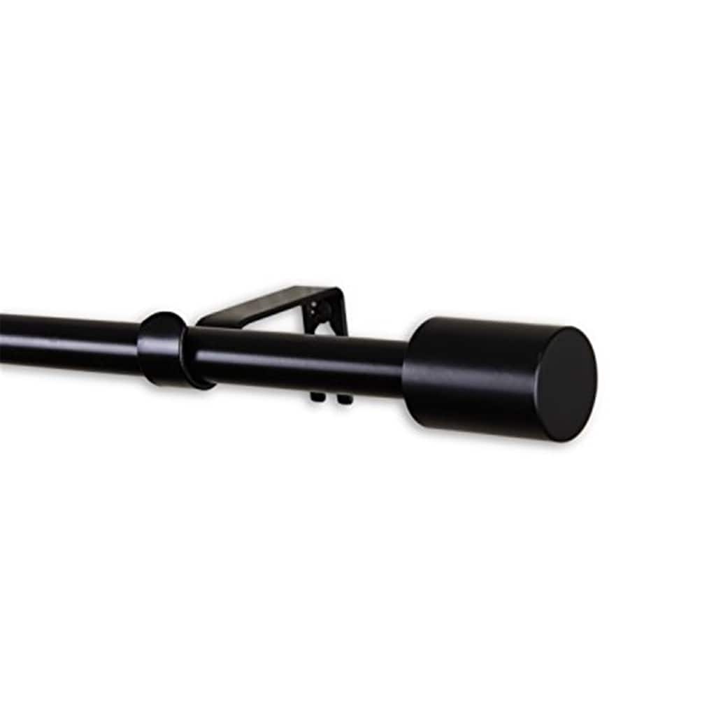 Black Curtain Rod 28-48 Inch, Adjustable Metal Rods with Finials, Window Treatment Hardware - 48