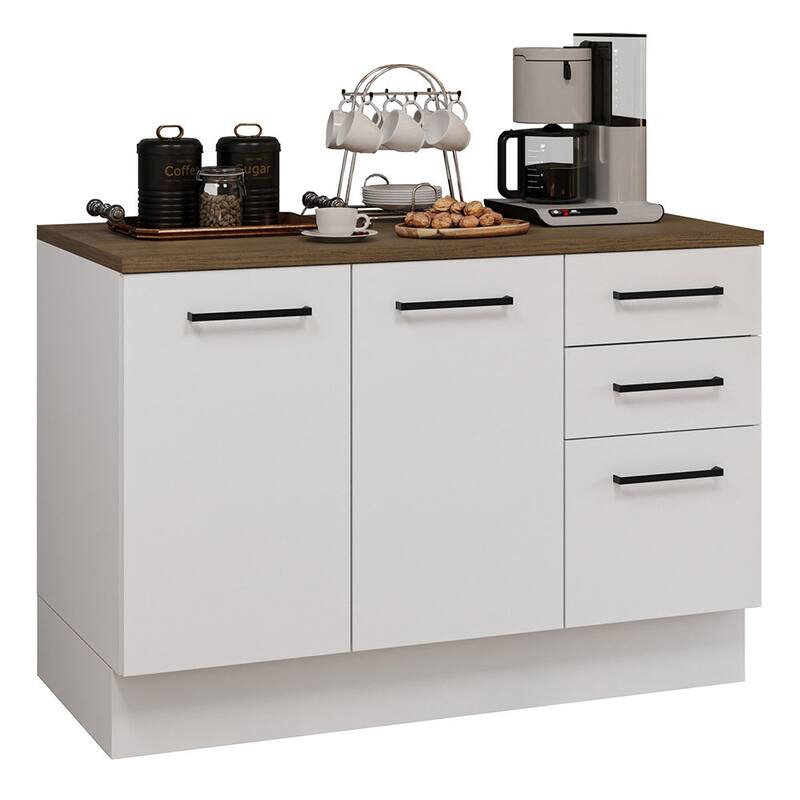 Madesa Coffee Bar Cabinet with 2 Doors and 3 Drawers Wooden Storage