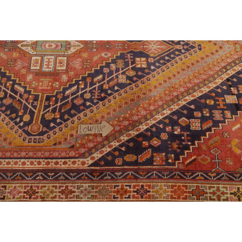 Vegetable Dye Abadeh Persian Vintage Area Rug Hand-Knotted Wool Carpet - 6'7"x 10'1"