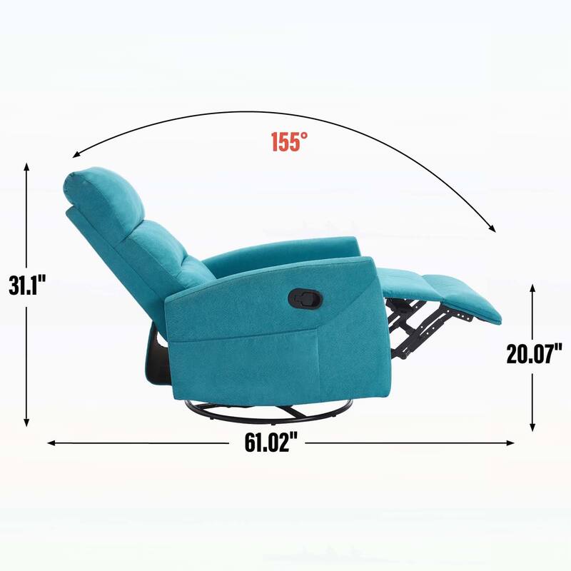 Manual Recliner Chair with Rocker and Swivel,for Living Room Comfort and Relaxation