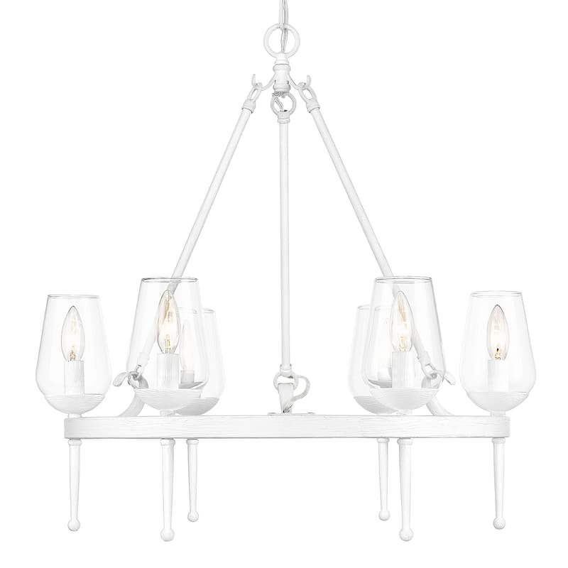 Regent 6 Light Chandelier - Textured White Plaster