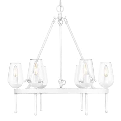 Regent 6 Light Chandelier - Textured White Plaster