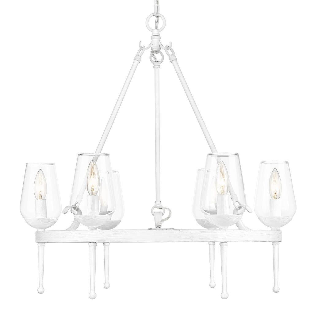 Regent 6 Light Chandelier - Textured White Plaster