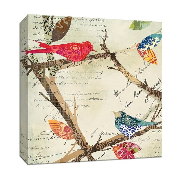 PTM Images 9-146776 PTM Canvas Collection 12" x 12" - "Love Bird II" Giclee Birds Art Print on Canvas