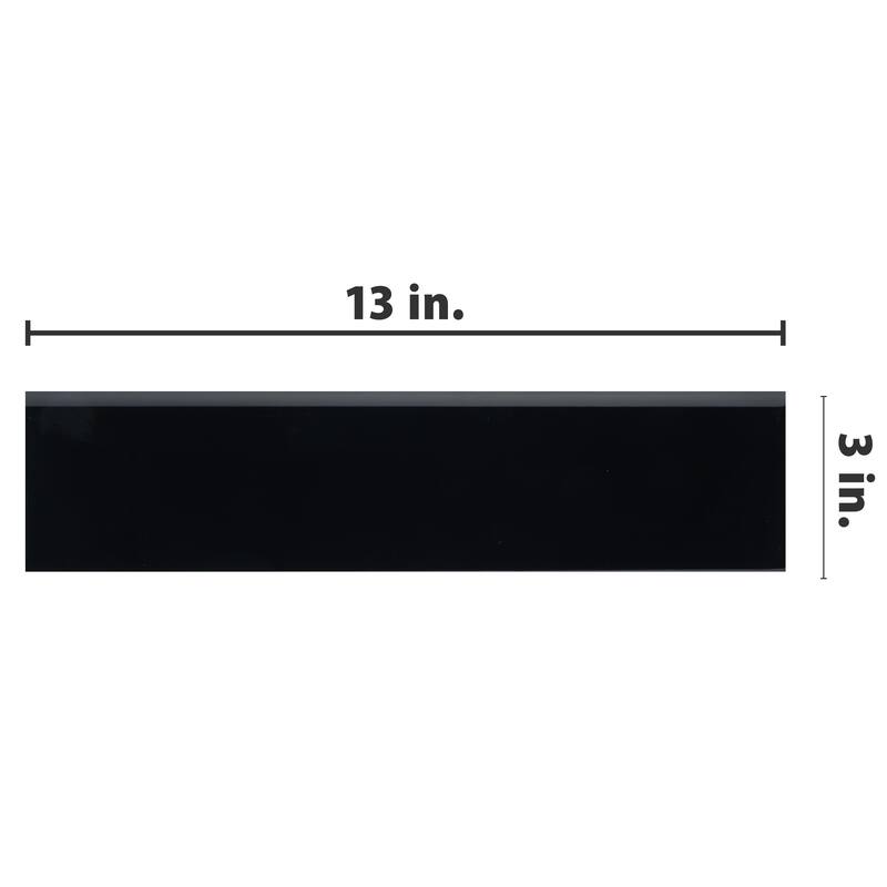 Merola Tile Battiscopa Glossy Black 3-1/8" x 13" Ceramic Wall Trim - (1 Tile)