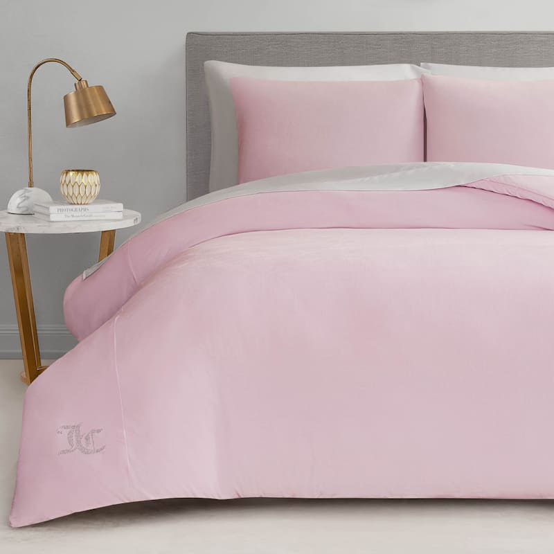 Juicy Couture Solid Velour Comforter and Sham Sets - Marshmallow Pink - King