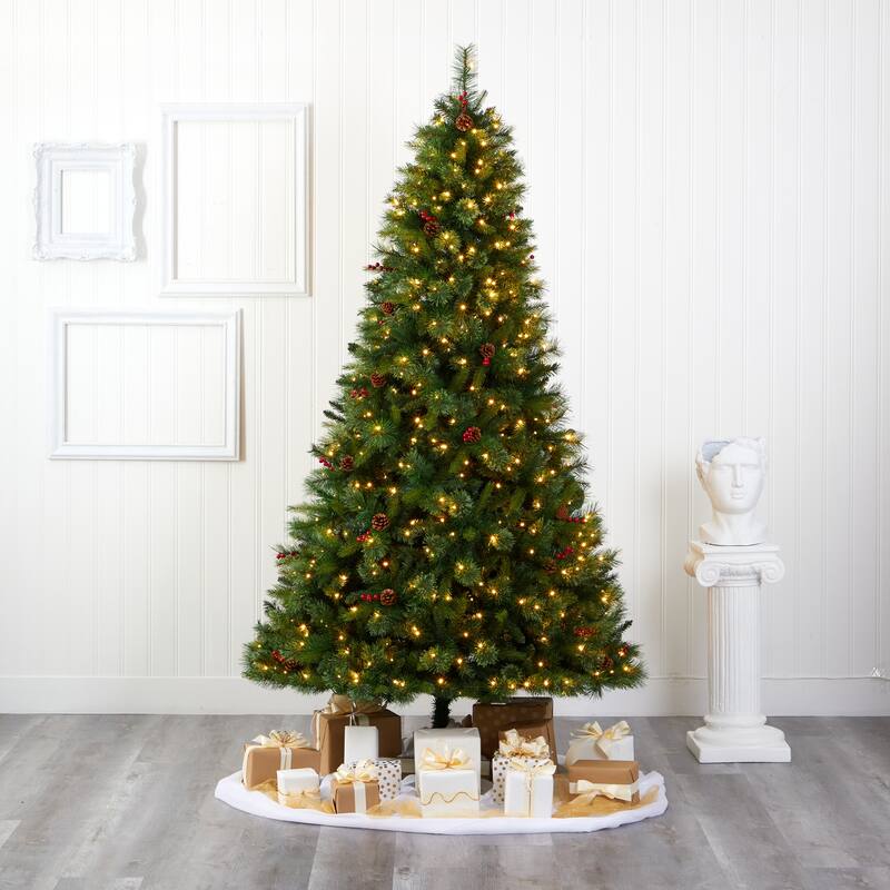 8' Aberdeen Spruce Christmas Tree with 500 Clear LED Lights - Green