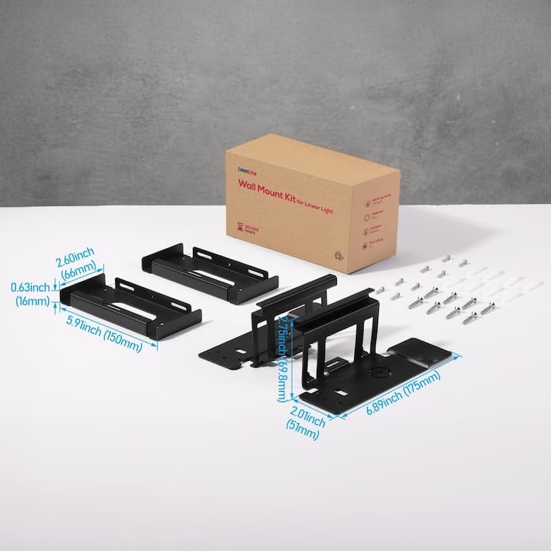 Wall Mount Kit for LED Linear Lights, SPCC Steel Bracket