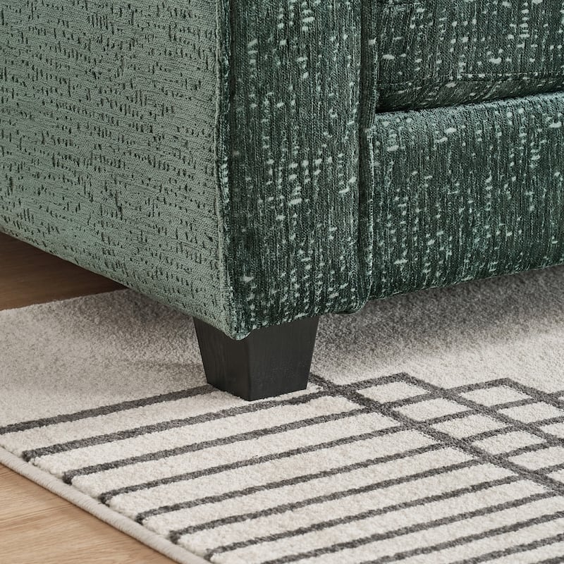 Roomfitters 99" Modern Modular Sectional Sofa with Reversible Ottoman, Padded Armrest Couch with Lumbar Pillows