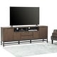 preview thumbnail 12 of 10, WYNDENHALL Devlin SOLID HARDWOOD 72 inch Wide Industrial TV Media Stand in Walnut Brown For TVs up to 80 inches Walnut Brown