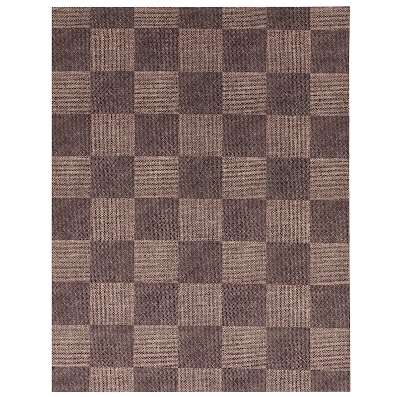 Foss Floors 6X8 Rustic Indoor/Outdoor Area Rug w/TPR - Brown/Black - 6' x 8'