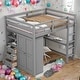 preview thumbnail 10 of 16, Full Size Loft Bed With Built-in Wardrobe,Desk,Shelves,Drawers for Home Grey