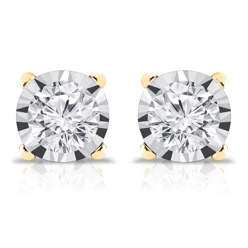 Auriya 14k Gold 1/2ctw Round Diamond Stud Earrings (G-H, VS1-VS2)