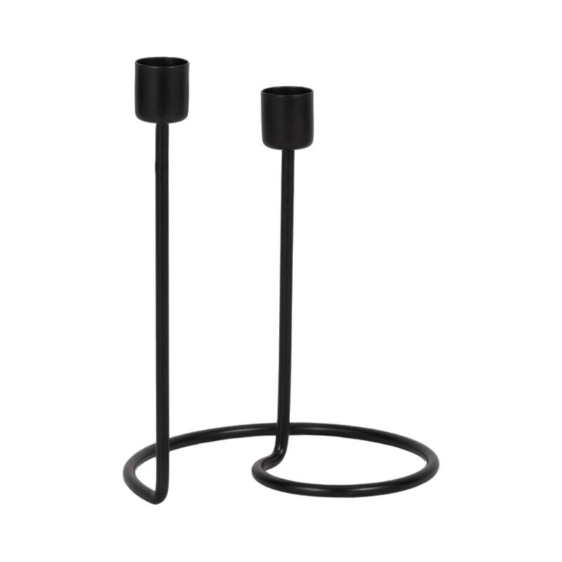 Metal Modern Swirl 2-Taper Candle Holder