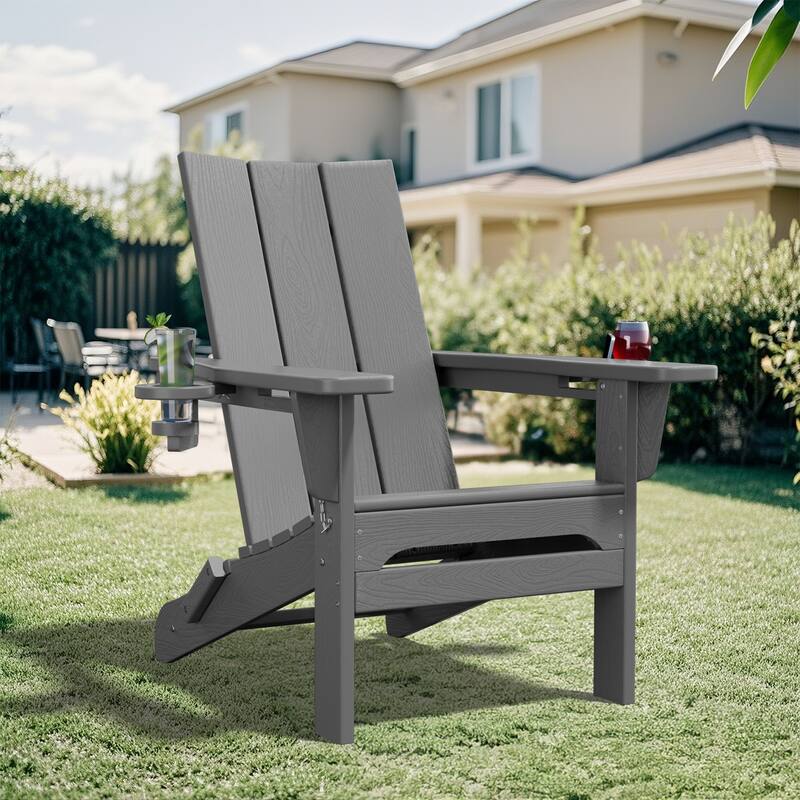 Foldable HDPE Modern Chair with Dual Cup Holders