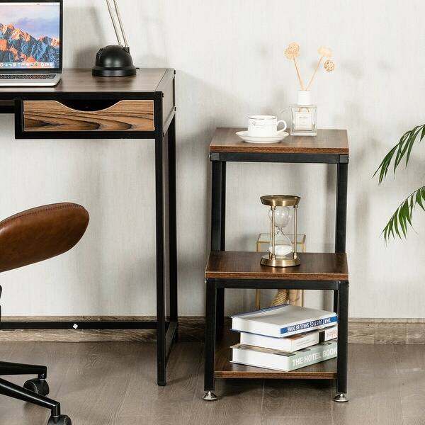 Shop 3 Tier Living Room Side Table With Storage Shelf On Sale