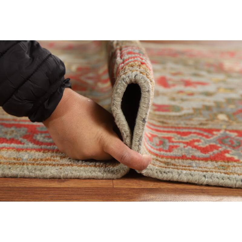 Hand Knotted Oriental 100% Wool Carpet Traditional Medallion Navy Blue & Blues Heriz (serapi) Area Rug - 5' 1'' X 3' 0''