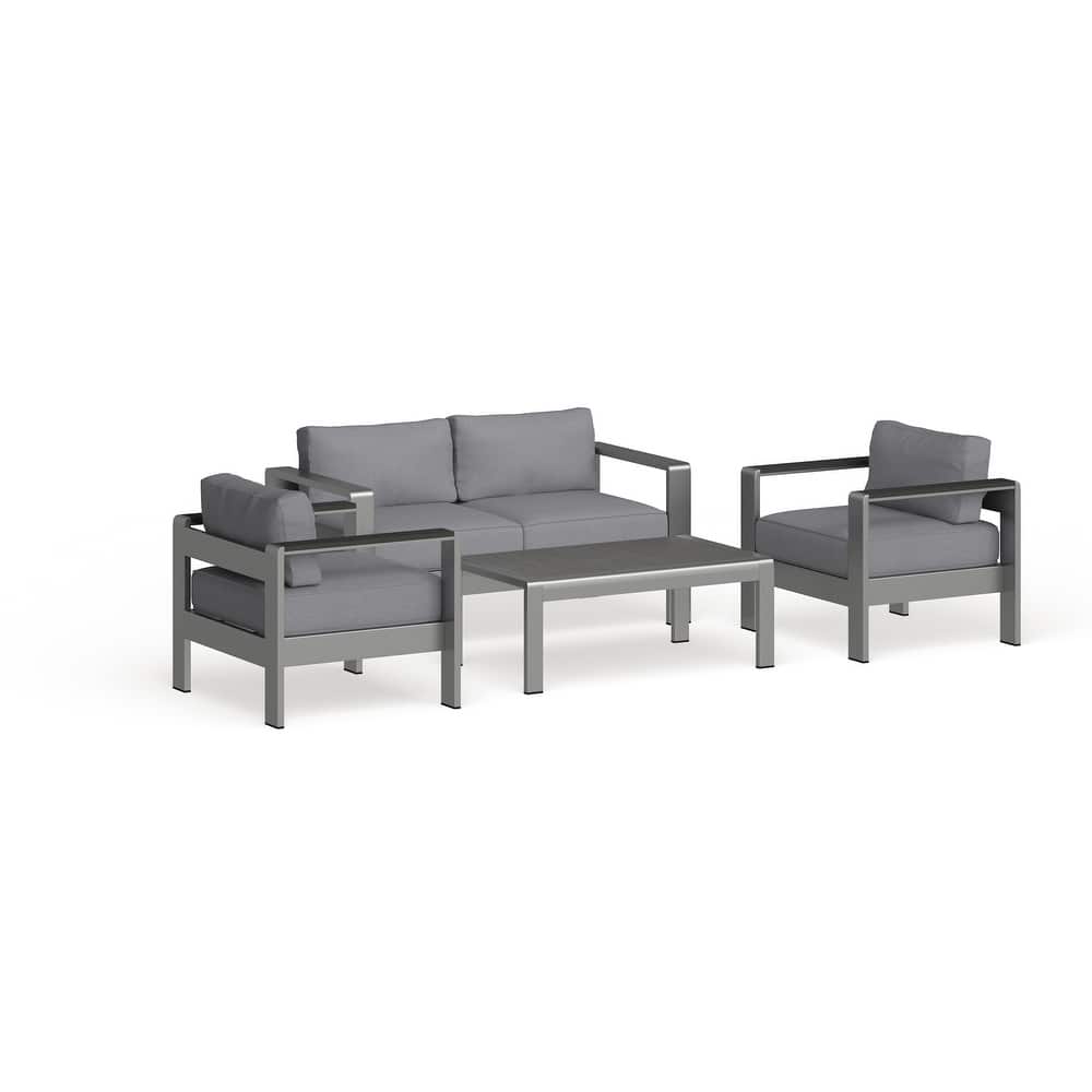 Shore 4-piece Outdoor Patio Aluminum Sectional Sofa Set