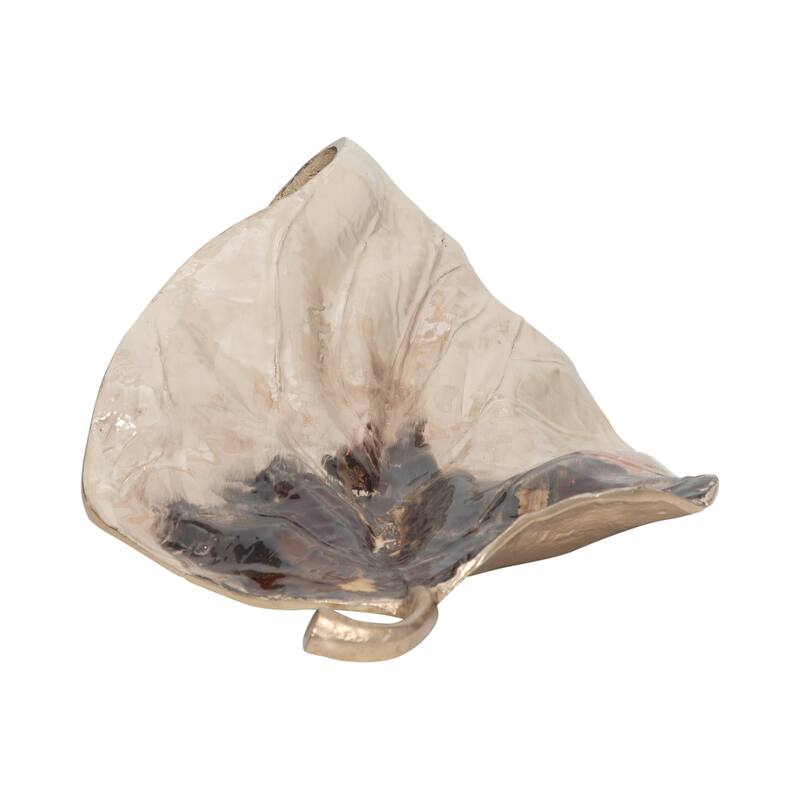 Sagebrook Home Metal Modern Glam Two Tone Novelty Leaf Table Decor