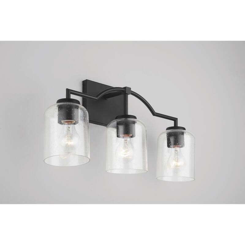 Carter 3-light Bath/ Vanity Fixture w/ Clear Seeded Glass