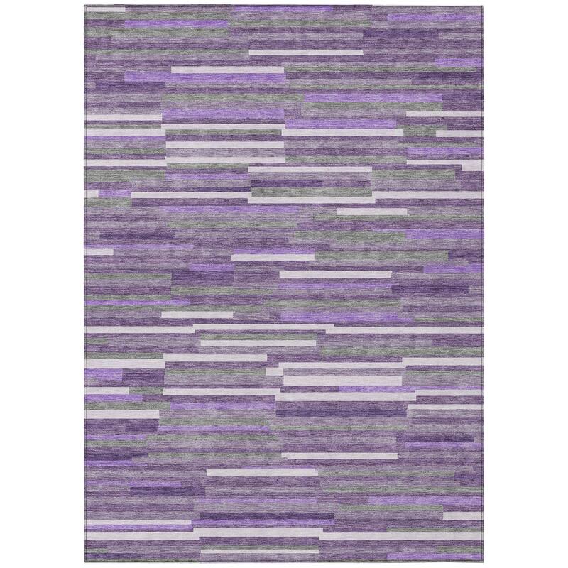 Machine Washable Indoor/ Outdoor Chantille Modern Stripes Rug
