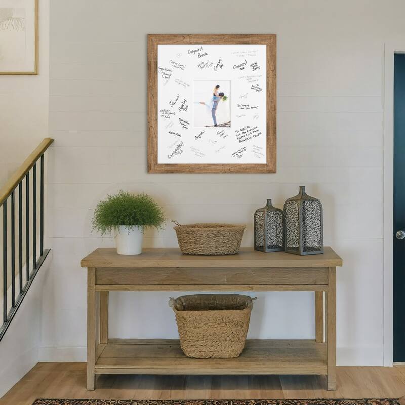 Owl Signature Mat Picture Frame - Autograph Photo Frame Guest Book Alternative for Weddings, Graduations, or Retirement