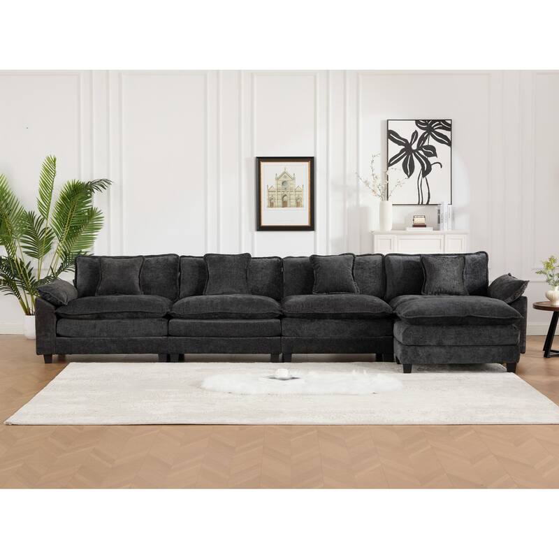 GDF Studio - Sandy Comfort Modern Upholstered Sectional Sofa with Double-Layer Chenille Cushions