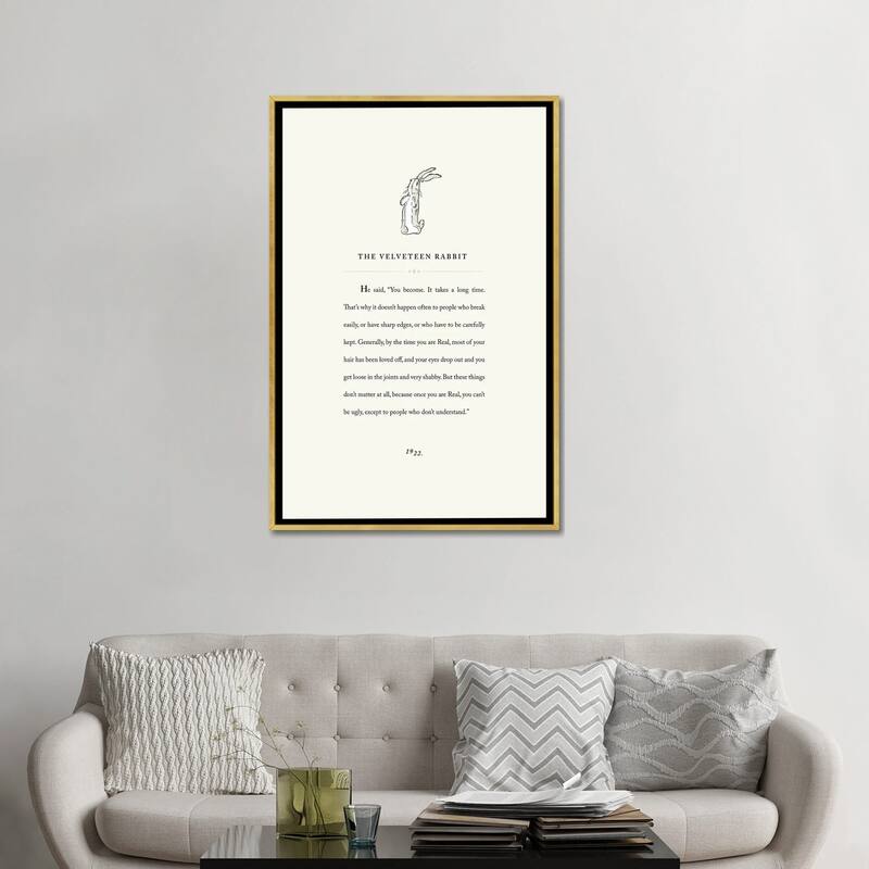 iCanvas "Velveteen Rab3it Book Page Illustration" by Holly Van Wyck Framed Canvas Print