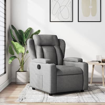 vidaXL Recliner Chair Dark Grey Polyester, Metal, Plywood Single - 37.2 x 30.3 x 39.4