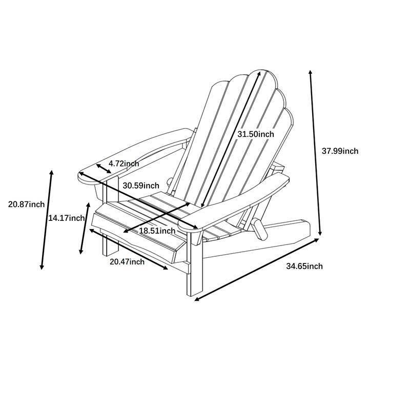 Haven Folding Poly Resin Plastic Adirondack Chair