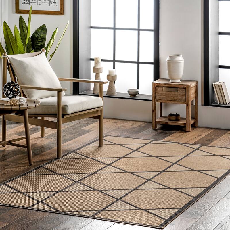 Nuloom Runa SuperiorWash Lattice Easy-Jute Machine Washable Area Rug - 5' x 8' - Brown - Rectangle