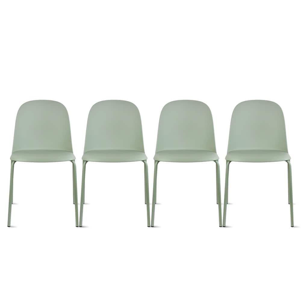 Set of 4 Plastic Dining Chairs For Kitchen Office Business Cafe Guest Waiting Room Event Party Outdoor Patio Hotel