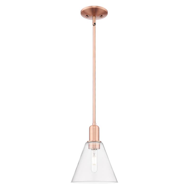 Innovations Lighting Endless Possibilities Arcadia - Berkshire Glass - 1 Light 8" Stem Hung Mini Pendant - Clear/Antique Copper