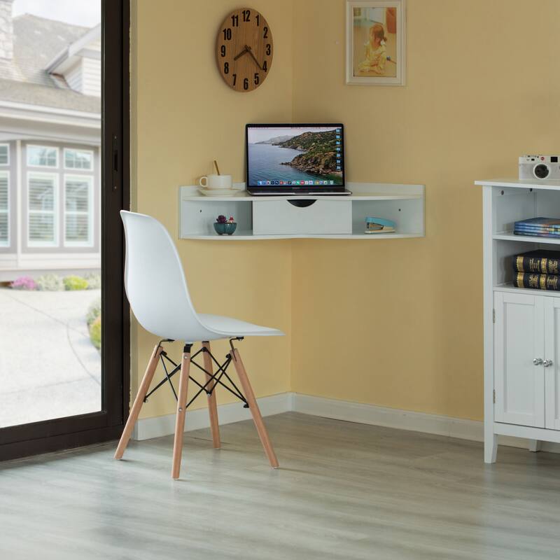 Corner Desk Wall Mounted Office Table with Drawer Writing Desk