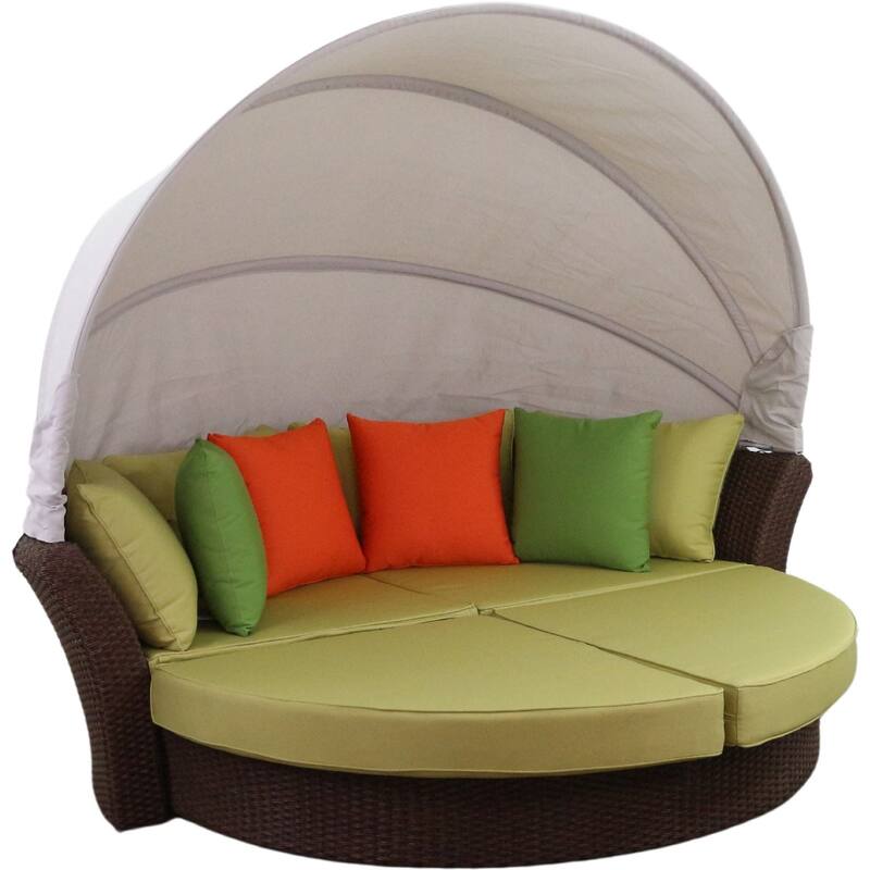 Courtyard Casual Green Eclipse Outdoor Expandable Daybed W/ Canopy