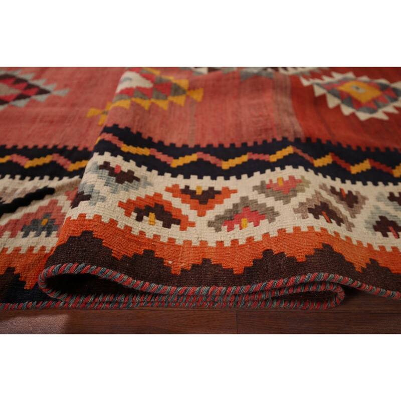 Tribal Kilim Qashqai Persian Vintage Rug Flatweave Wool Carpet - 5'2"x 8'2"