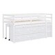preview thumbnail 4 of 16, Twin Solid Wood Loft Bed with Writing Desk, Side Desk, Drawers, Shelves