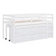 preview thumbnail 4 of 7, White Twin Solid Wood Loft Bed with Writing Desk, Side Desk, Drawers, Shelves