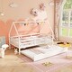 preview thumbnail 6 of 19, Twin House Bed with Trundle and Fence Rail Perfect for Sleepovers