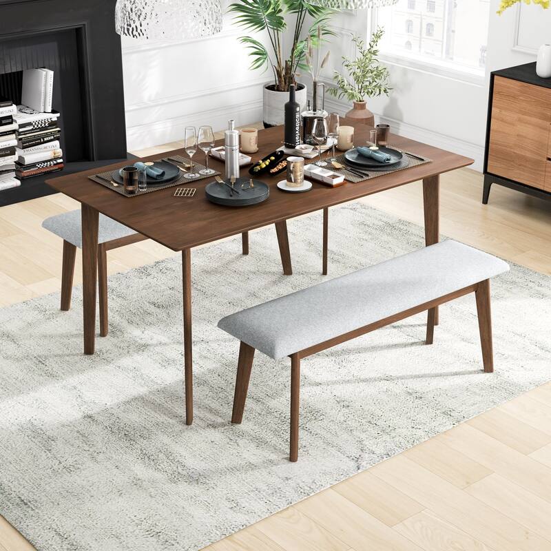 Carlos Fabric Upholstered Solid Wood Bench