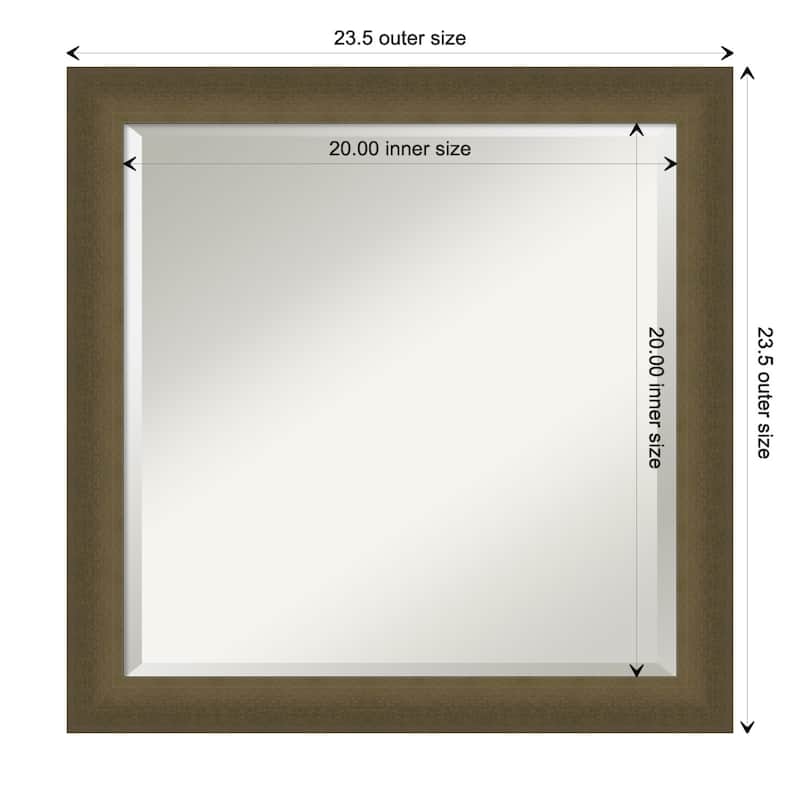 Blaine Narrow Beveled Framed Bathroom Vanity Wall Mirror - Blaine Light Bronze Narrow - Glass Size 20x20