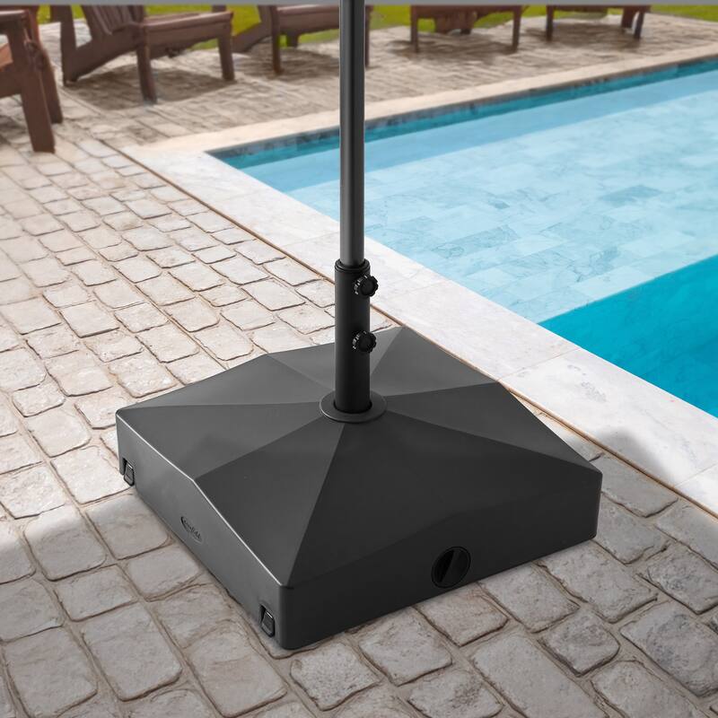 Fillable Mobile Umbrella Base Stand w Wheels for Patio Lawn Deck - 24"